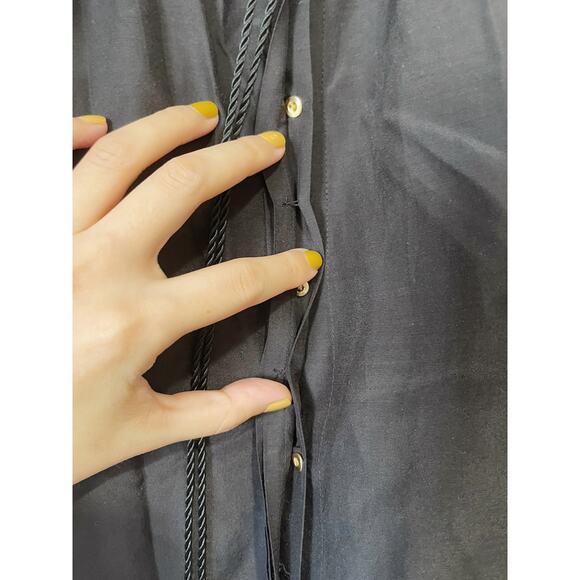 Diane Von Furstenberg Paeden Silk Cotton Blouse in Black Size 2 - Picture 5 of 9